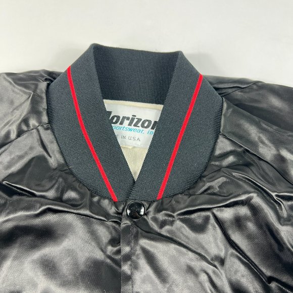VTG 90s Snap-On Satin Jacket Extra Large Black Embroidered Snap Button USA Made - Picture 7 of 16